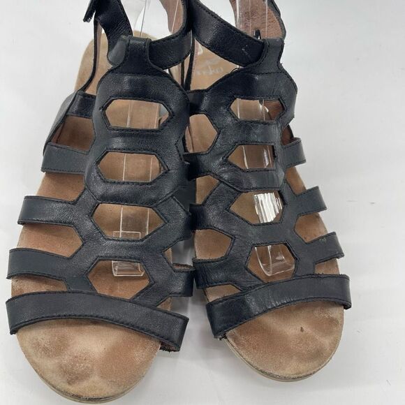 Dansko Womens Wedge Sandals Valentina Gladiator Leather Strappy Black Size 42 - Picture 5 of 13